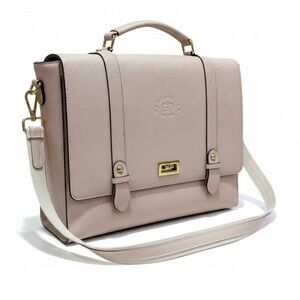 EaseGave Women’s 17” Laptop Briefcase Blush Pink Saffiano Eco Leather
